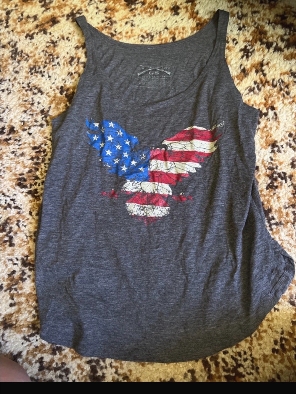 Grunt Style Charcoal Tank with American Flag Eagle Graphic